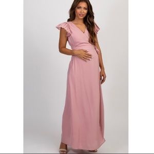 Pinkblush Pink Maternity Dress - Pleated Sleeve